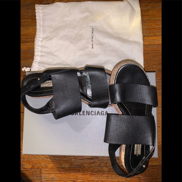 Balenciaga leather espadrilles/sandals